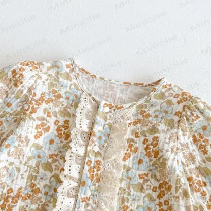 Baby Floral Yellow Romper with Hat - image 2