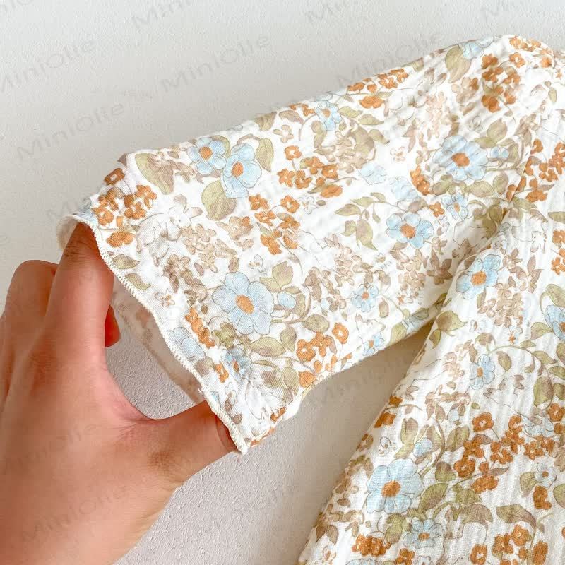 Baby Floral Yellow Romper with Hat - image 3