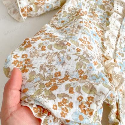 Baby Floral Yellow Romper with Hat - image 4