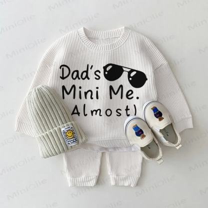 DAD'S MINI ME. (ALMOST) Baby Waffle 2-piece White Set - White - 18-24M - image 1
