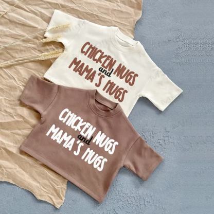 CHICKEN NUGS AND MAMA'S HUGS Baby Summer Casual T-shirt - image 1