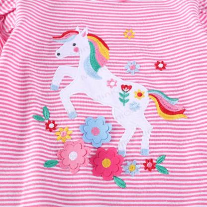 Toddler Pony Flower Striped Tee - image 3