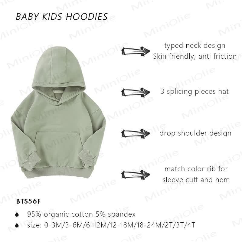 Baby Toddler Solid Color Cotton Hoodie - #72 Green - 3T - image 2