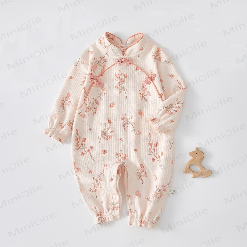 Baby Peach Blossoms Pink Romper - Pink(Without Headband) - 18-24M - image 1
