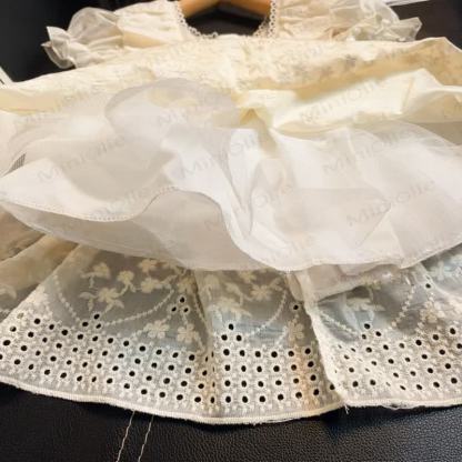 Toddler Girl Beige Flower Bow Mesh Tutu Dress - image 5