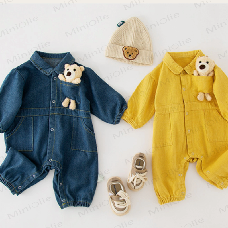 Baby Lovely Bear Polo Collar Romper - image 8