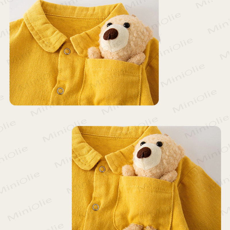 Baby Lovely Bear Polo Collar Romper - image 5