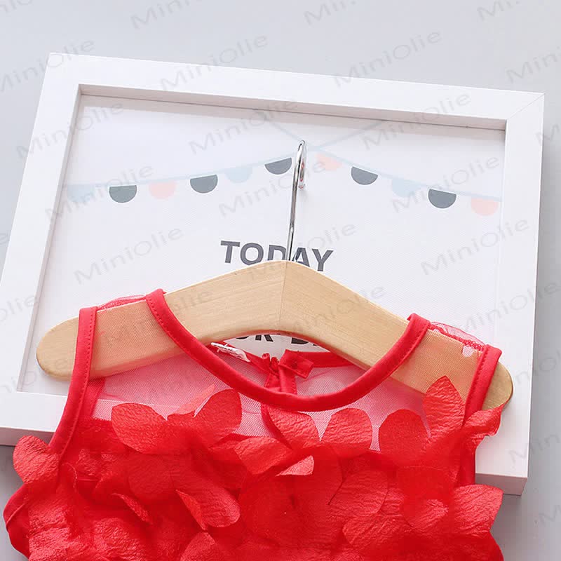 Baby Toddler Girl Sweet Flower Mesh Sleeveless Dress - image 13