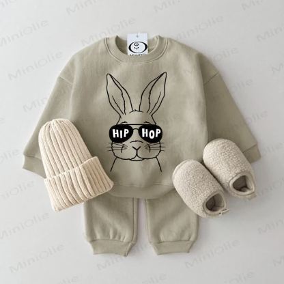 HIP HOP Baby Bunny Grey Green 2-piece Set - Grey Green - 2-3T - image 1