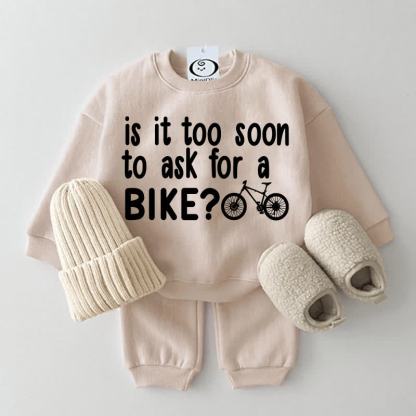 IS IT TOO SOON TO ASK FOR A BIKE Baby 2-piece Beige Set - Beige - 2-3T - image 1