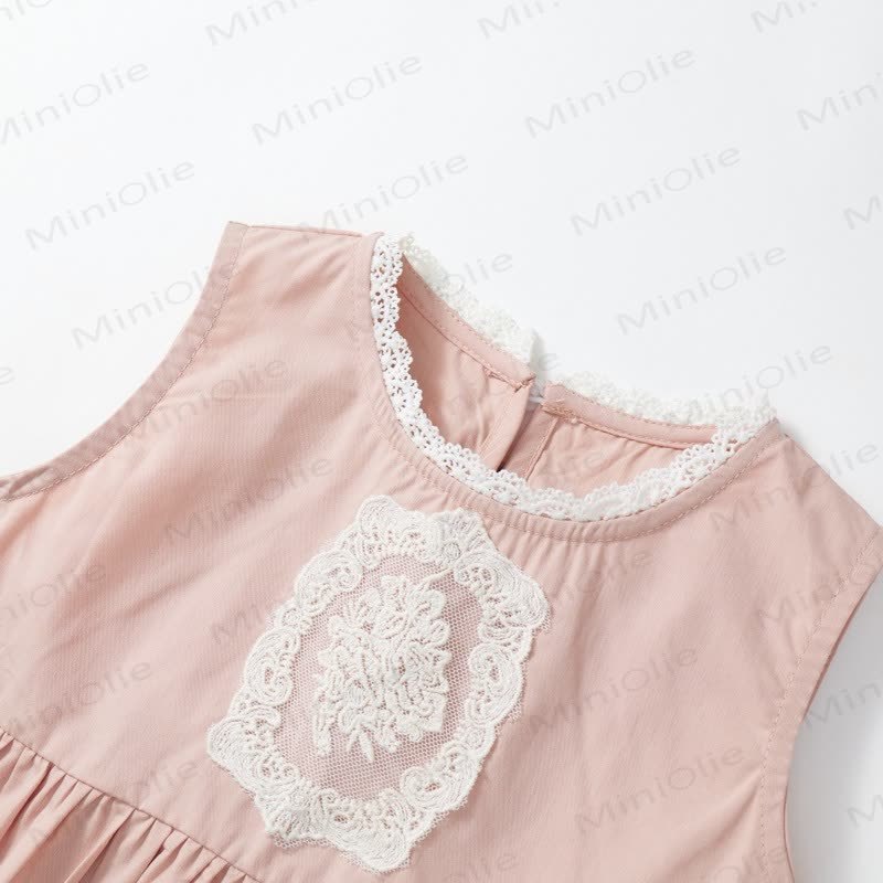Toddler Kid Girl Pink Lace Flower 2-piece Set - image 6