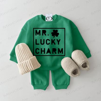 MR. LUCKY CHARM Baby Sweatshirt 2-piece Green Set - Green - 2-3T - image 1