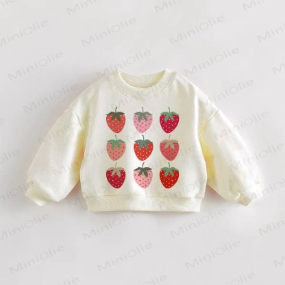 Baby Toddler Sweet Strawberry Sweatshirt - Cream - 3-5T - image 1