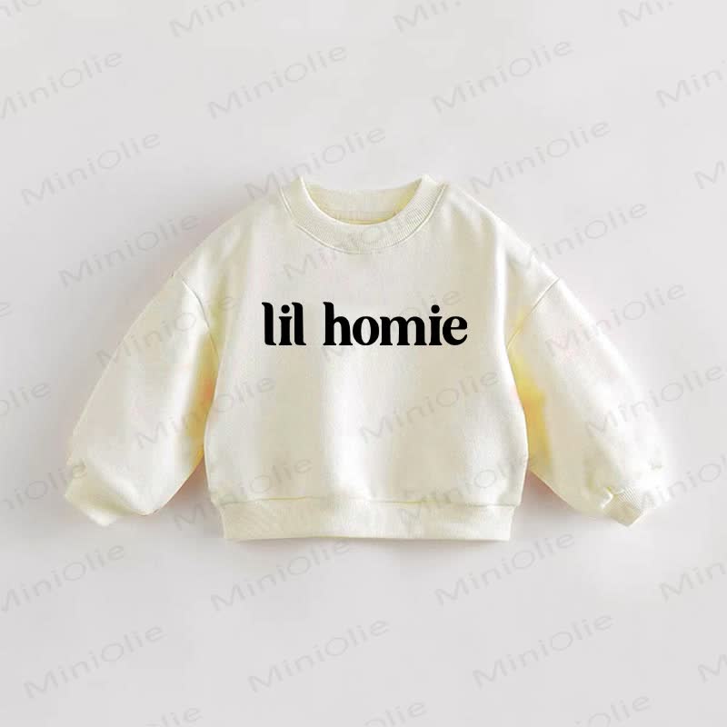 LIL HOMIE Baby Toddler Sweatshirt - Cream - 3-5T - image 1