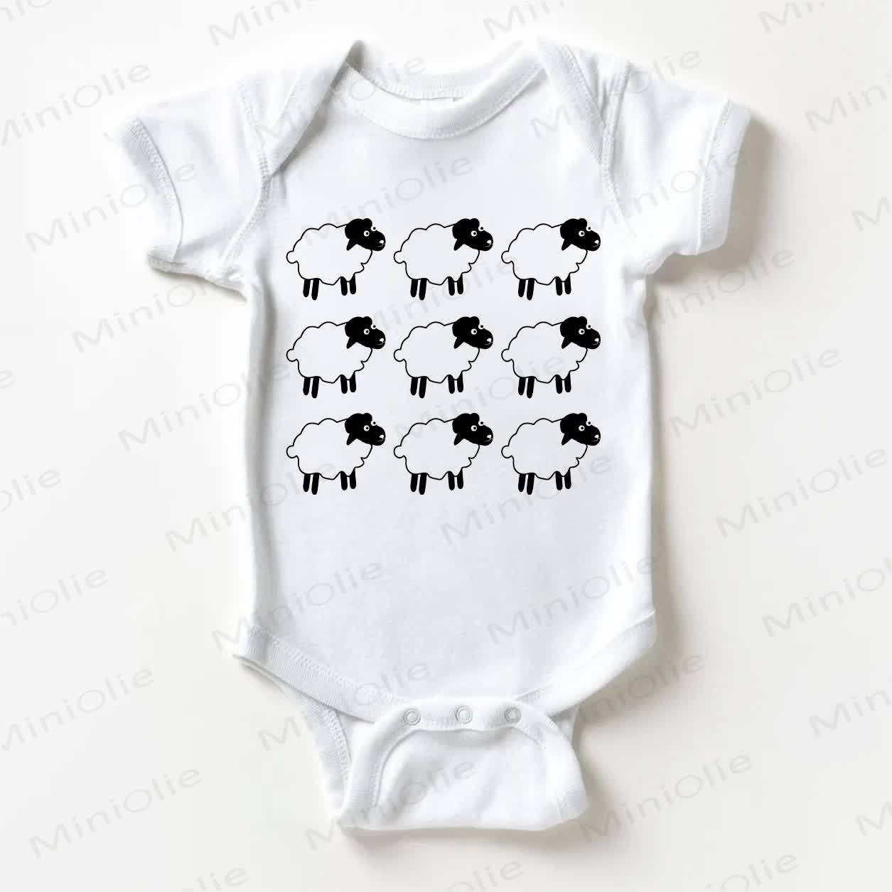Baby Cute Sheep White Bodysuit - White - 18-24M - image 1