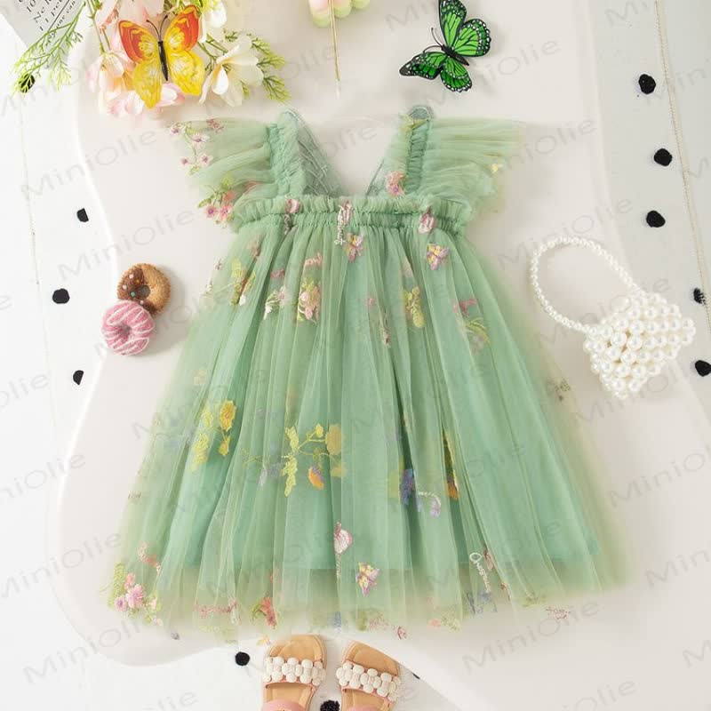 Baby Toddler Girl Flower/Cherry Mesh Dress  - image 3