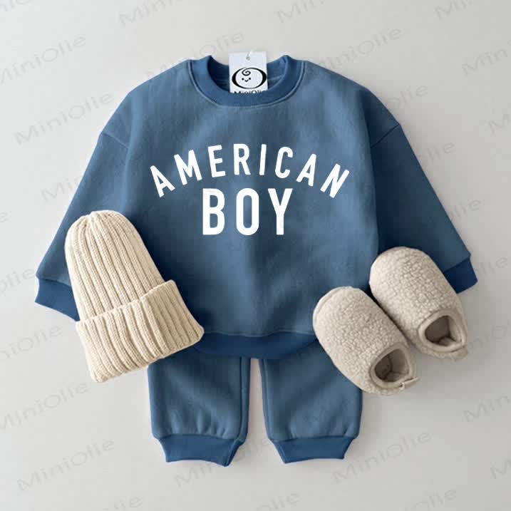 AMERICAN BOY Baby Blue Sweatsuit 2-piece Set - Blue - 2-3T - image 1