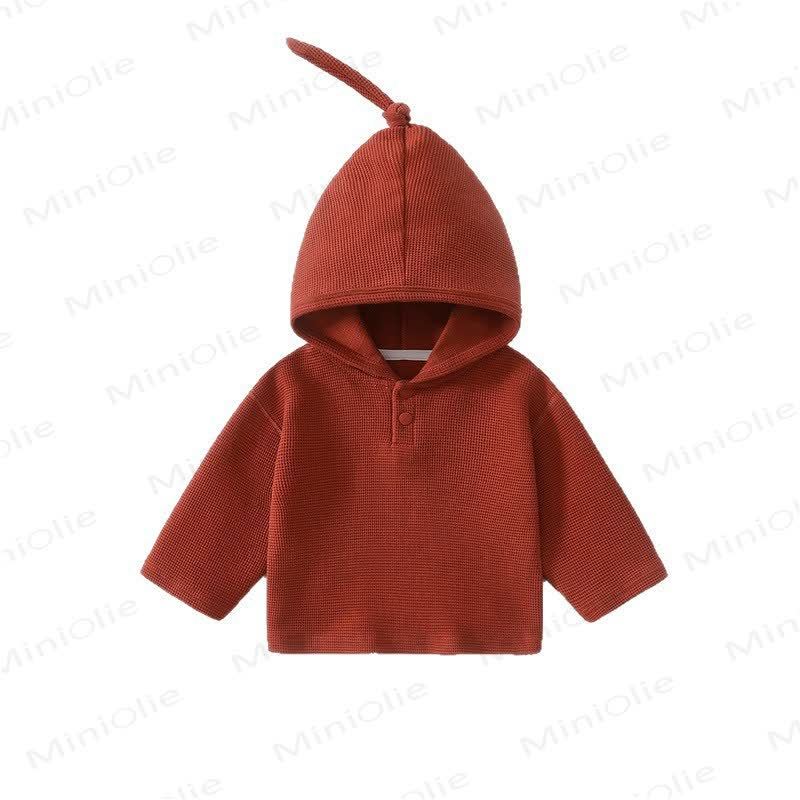 Baby Toddler Waffle Solid Color Hoodie - image 7