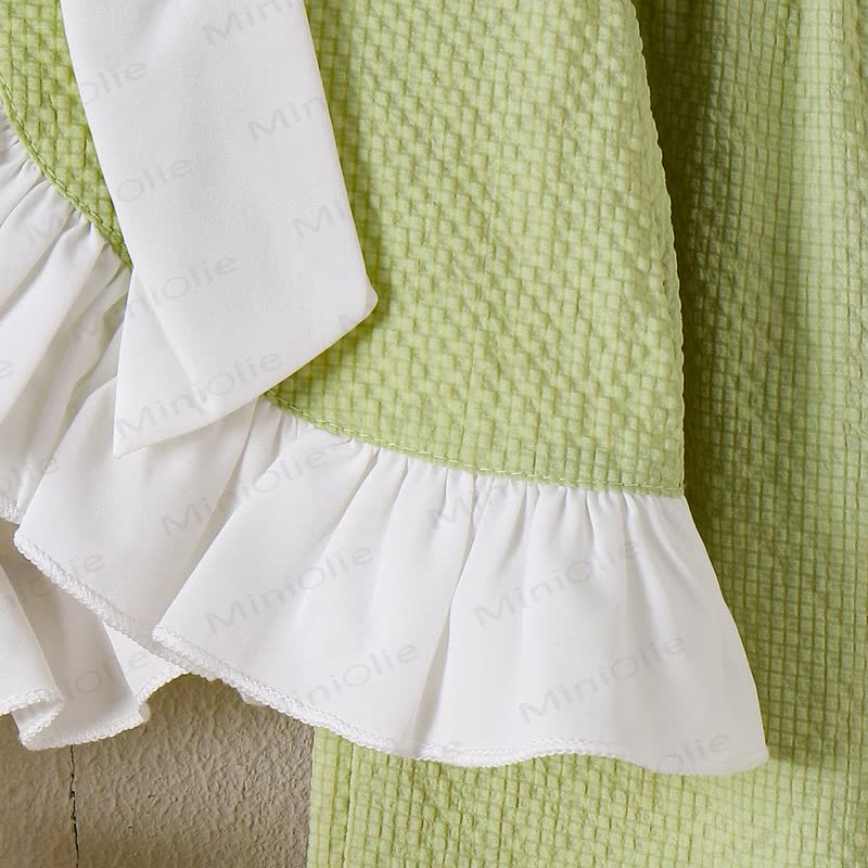 Toddler Kid Girl Sweet Bow Waffle 2-piece Set - image 6