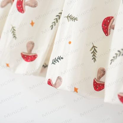 Baby Toddler Girl Beige Mushroom Petal Collar Dress  - image 9