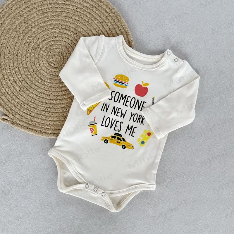 SOMEONE IN NEW YORK LOVES ME Baby Car White Bodysuit - White - 18-24M - image 1