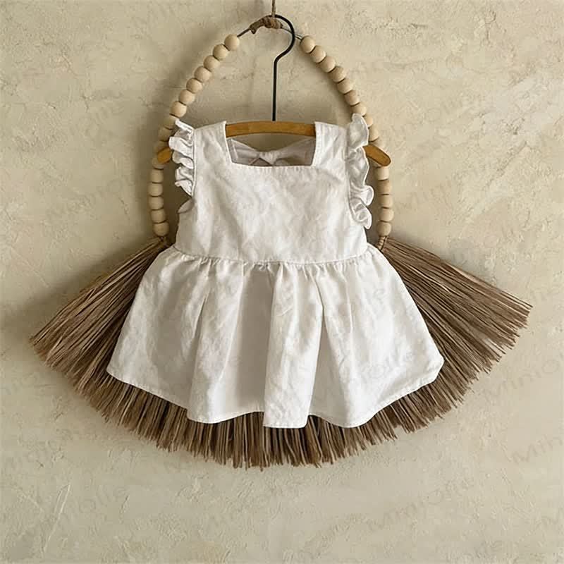 Baby Girl Bows Solid Color Sleeveless Dress - White - 2-3T - image 3