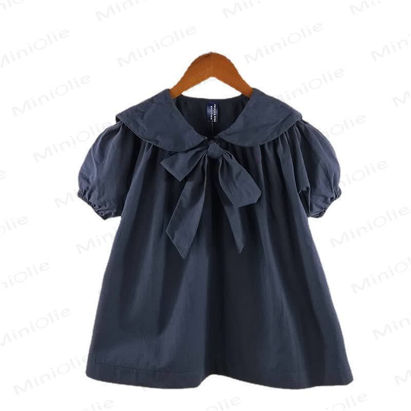 Toddler Girl Bows Baby Collar Dress - image 3