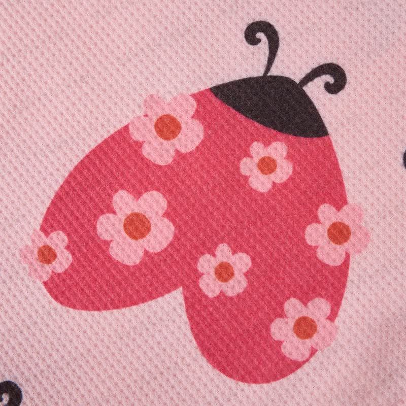  Baby Toddler Pink Floral Ladybug Sweatshirt 2-piece Set - image 6