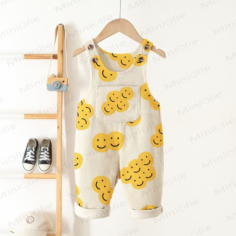 Baby Toddler Smiley Apricot Overalls - Apricot - 3-5T - image 1
