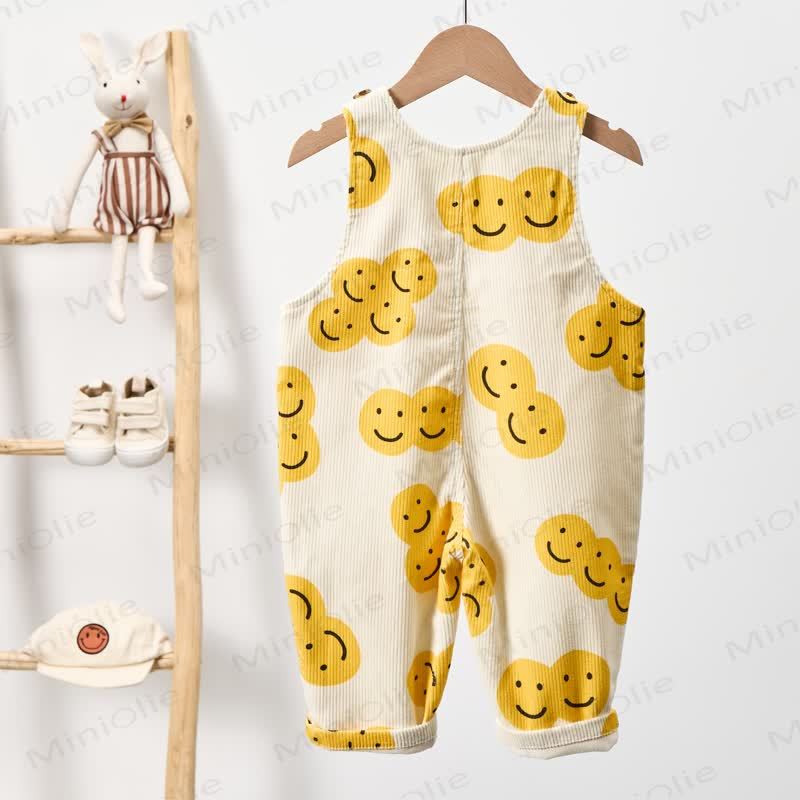 Baby Toddler Smiley Apricot Overalls - image 3