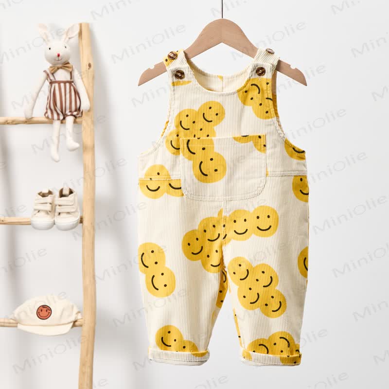Baby Toddler Smiley Apricot Overalls - image 2