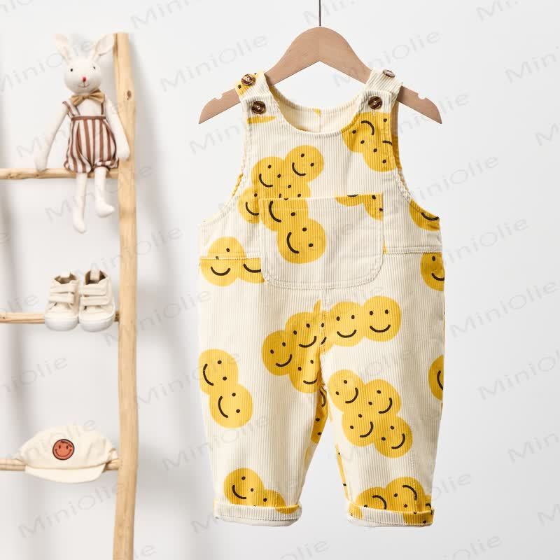 Baby Toddler Smiley Apricot Overalls - image 2
