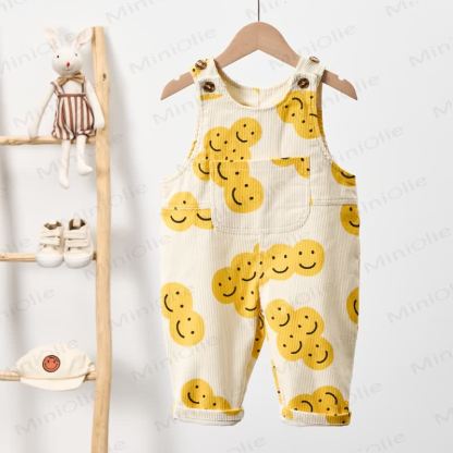 Baby Toddler Smiley Apricot Overalls - image 2