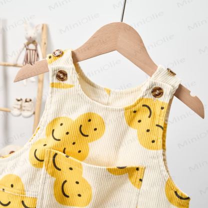 Baby Toddler Smiley Apricot Overalls - image 4