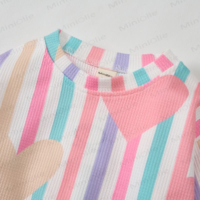 Baby Colorful Striped Hearts Waffle 2-piece Set - image 5