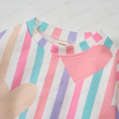 Baby Colorful Striped Hearts Waffle 2-piece Set - image 5