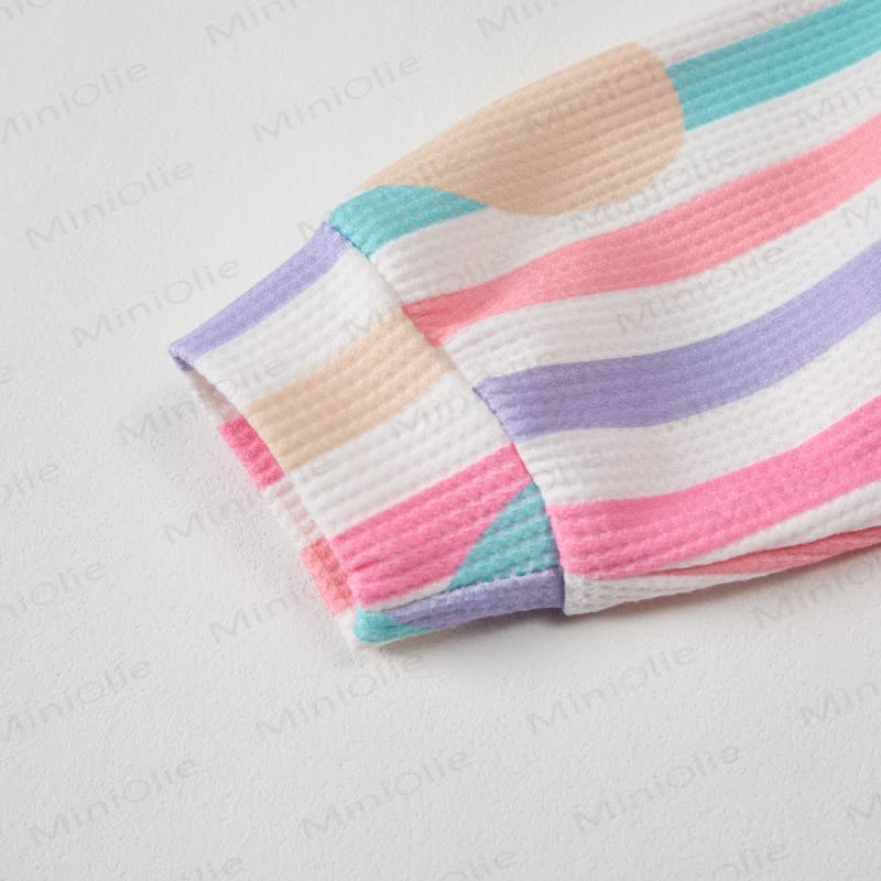 Baby Colorful Striped Hearts Waffle 2-piece Set - image 4