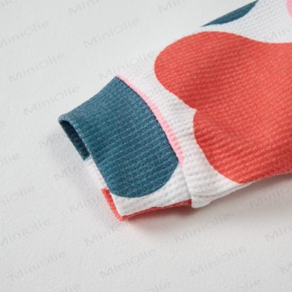 Baby Toddler Colorful Hearts Waffle 2-piece Beige Set - image 4