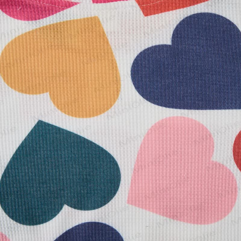 Baby Toddler Colorful Hearts Waffle 2-piece Beige Set - image 6