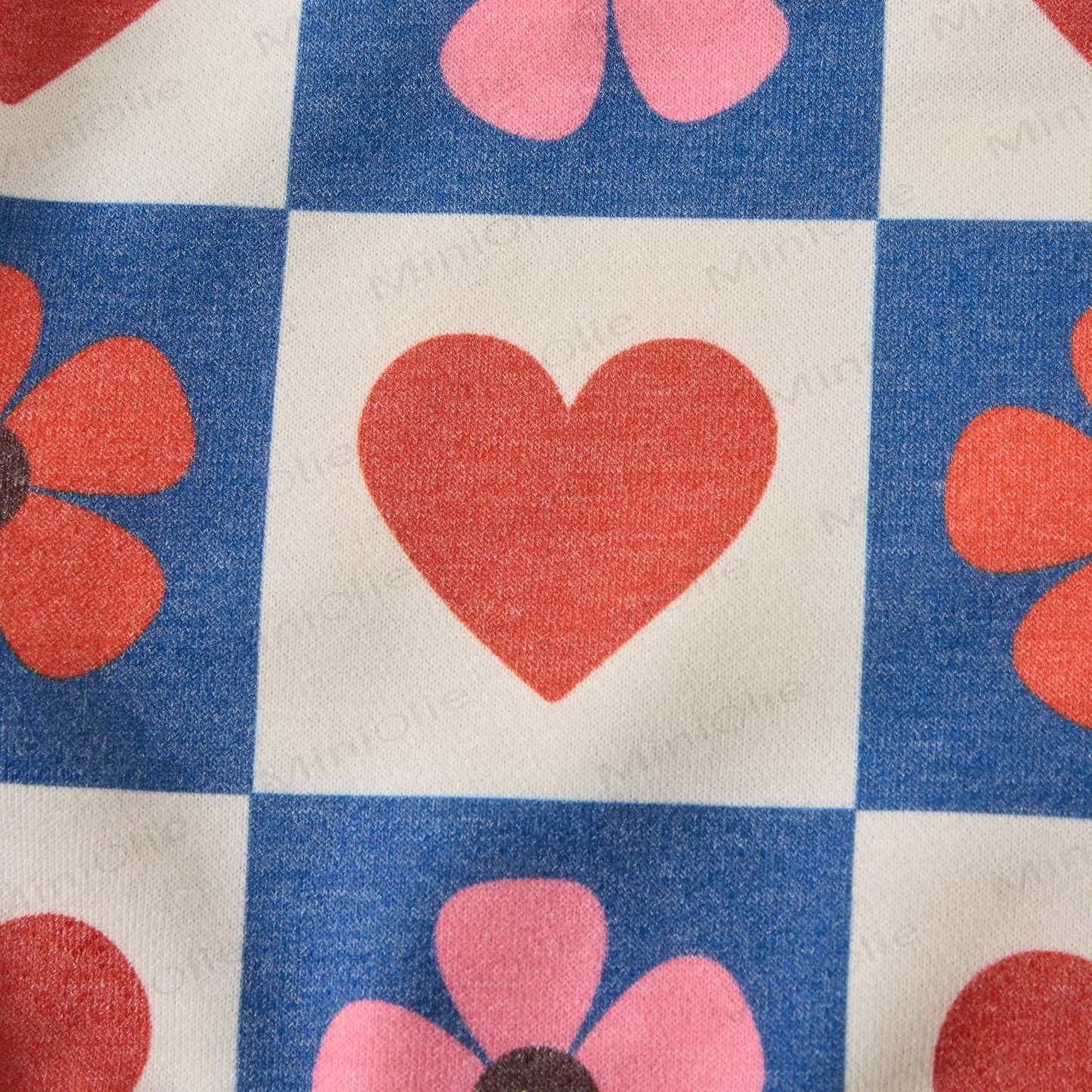 Baby Checkered Hearts & Flowers Sweatshirt 2-piece Beige Set - image 6