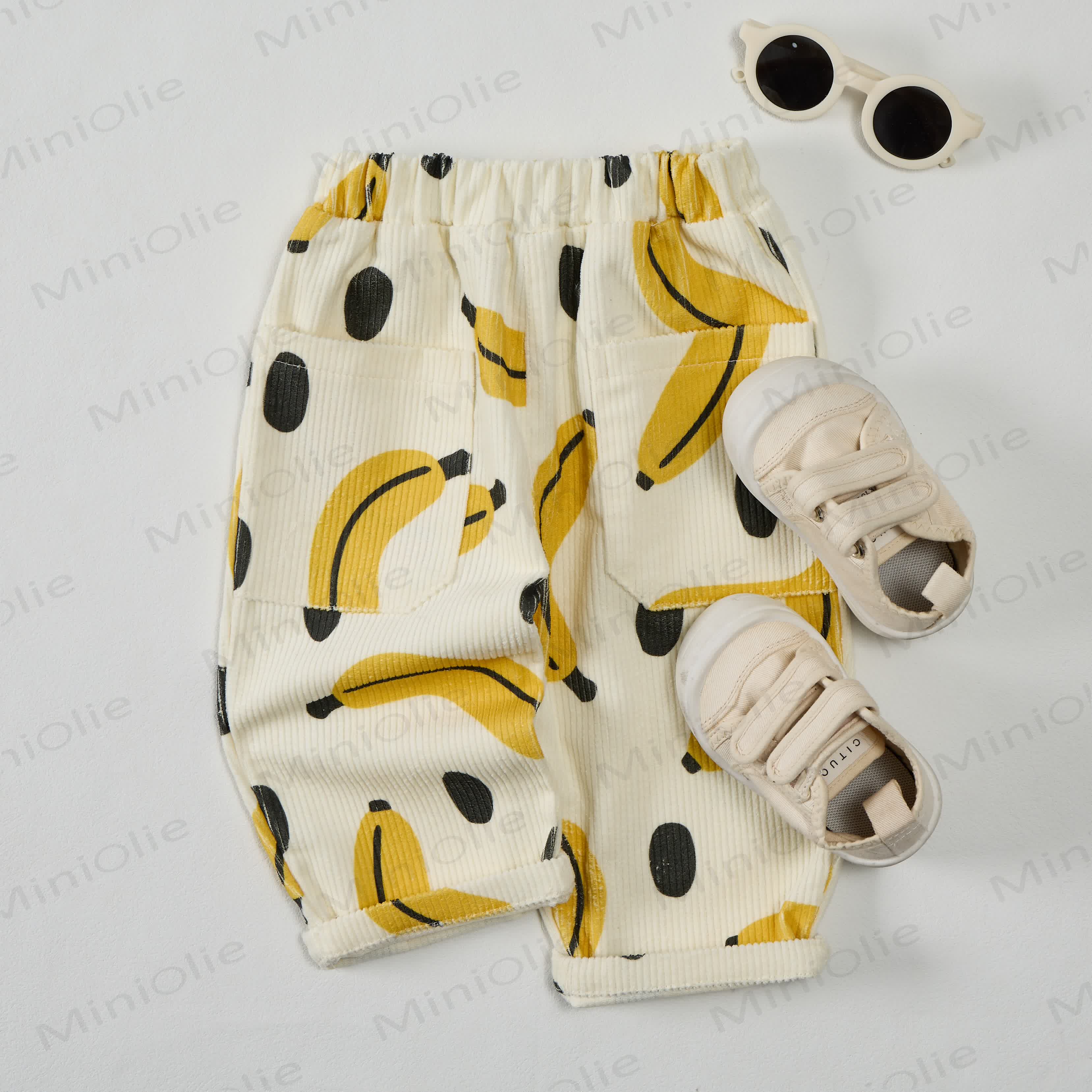 Baby Toddler Banana Polka Dot Corduroy Pants - image 2