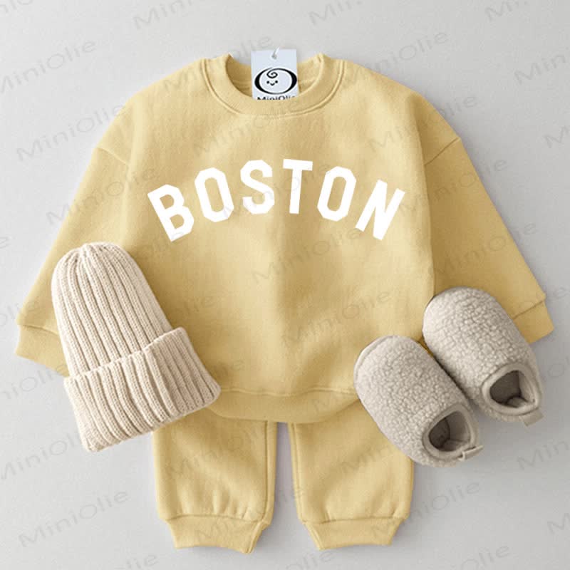 BOSTON Baby Sweatshirt 2-piece Yellow Set - Yellow - 2-3T - image 1