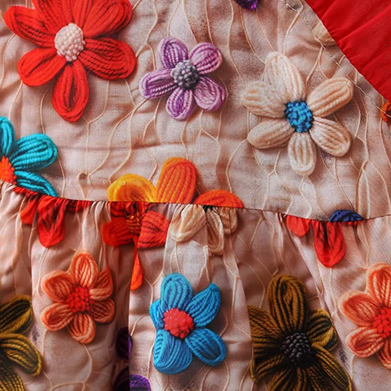 Baby Toddler Girl Red Flower Dress  - image 6