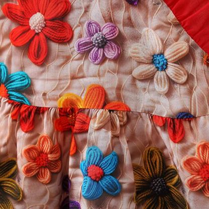Baby Toddler Girl Red Flower Dress  - image 6