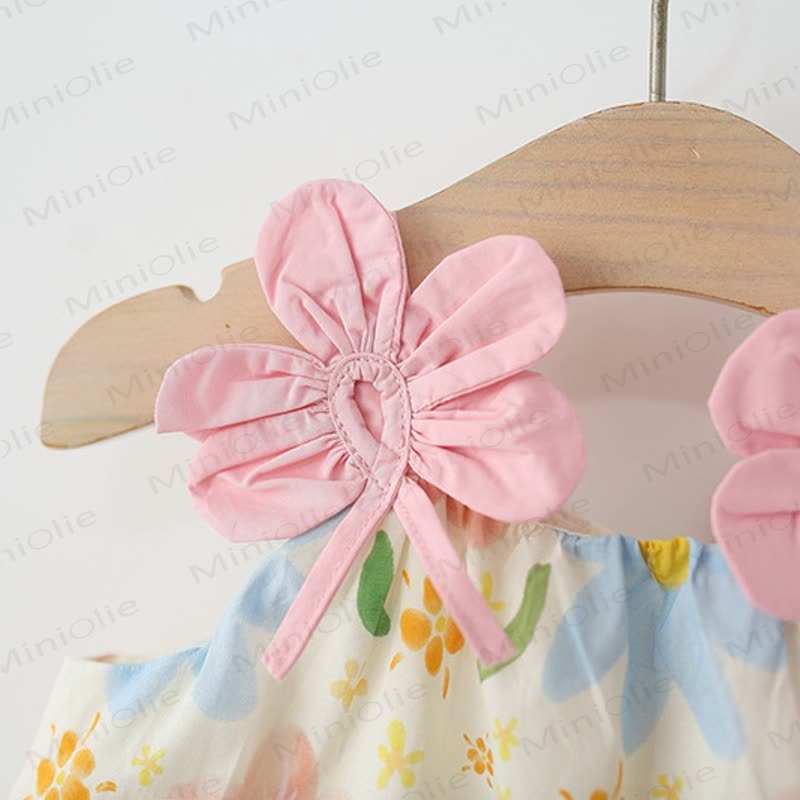 Baby Toddler Girl Pink Blue Flower Dress  - image 6