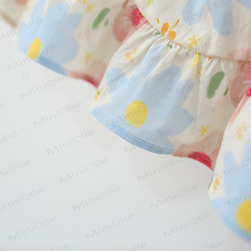 Baby Toddler Girl Pink Blue Flower Dress  - image 8