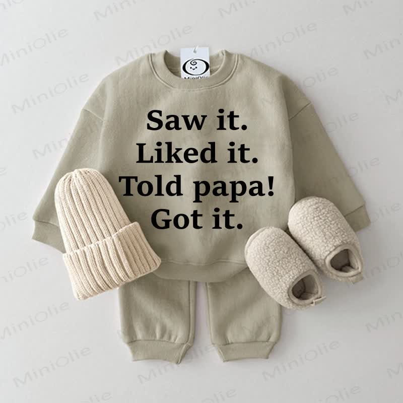 SAW IT. LIKED IT. TOLD PAPA! GOT IT. Baby Grey Green 2-piece Set - Grey Green - 2-3T - image 1