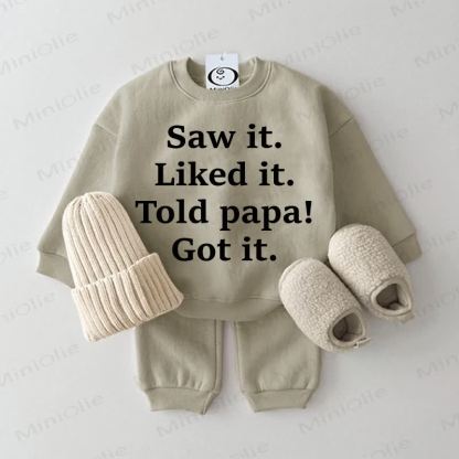 SAW IT. LIKED IT. TOLD PAPA! GOT IT. Baby Grey Green 2-piece Set - Grey Green - 2-3T - image 1