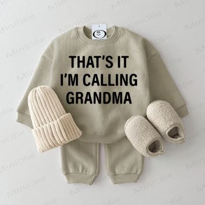THAT'S IT I'M CALLING GRANDMA Baby Grey Green 2-piece Set - Grey Green - 2-3T - image 1