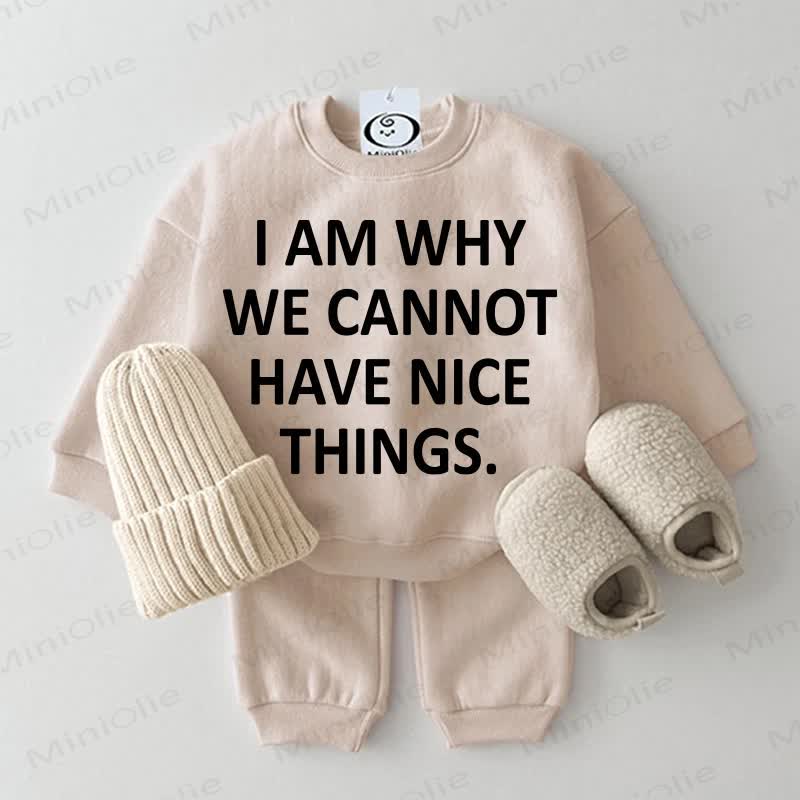 I AM WHY WE CANNOT HAVE NICE THINGS Baby 2-piece Beige Set - Beige - 2-3T - image 1